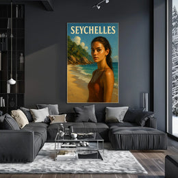 Seychelles Beach Scene Poster