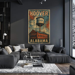 Hoover Alabama Water Tower Cultural Heritage Retro Poster