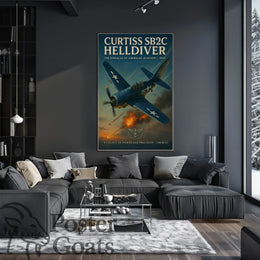 Curtiss SB2C Helldiver Vintage Warfare WWII Poster