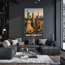 New York City Block Style Poster Abstract Wall Art