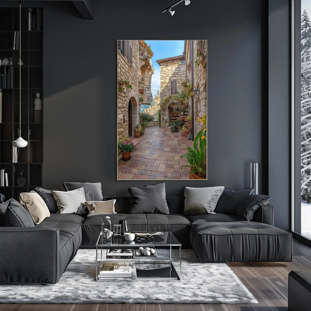 San Marino Old Town Stone Streets View Scenic Poster