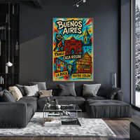 Buenos Aires Highlights Vintage Poster Print PosterGoat
