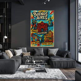 Buenos Aires Highlights Vintage Poster Print PosterGoat