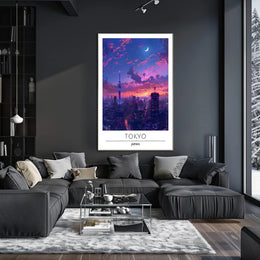 Tokyo Skytree at Twilight Urban Cityscape Poster