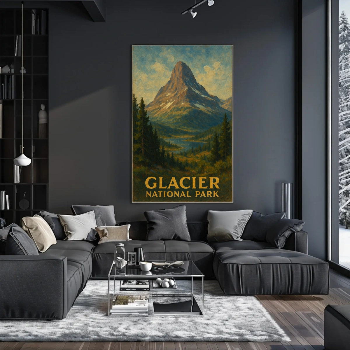 Glacier National Park Scenic Wilderness Landscape Majestic Wanderlust Glacial Views Poster