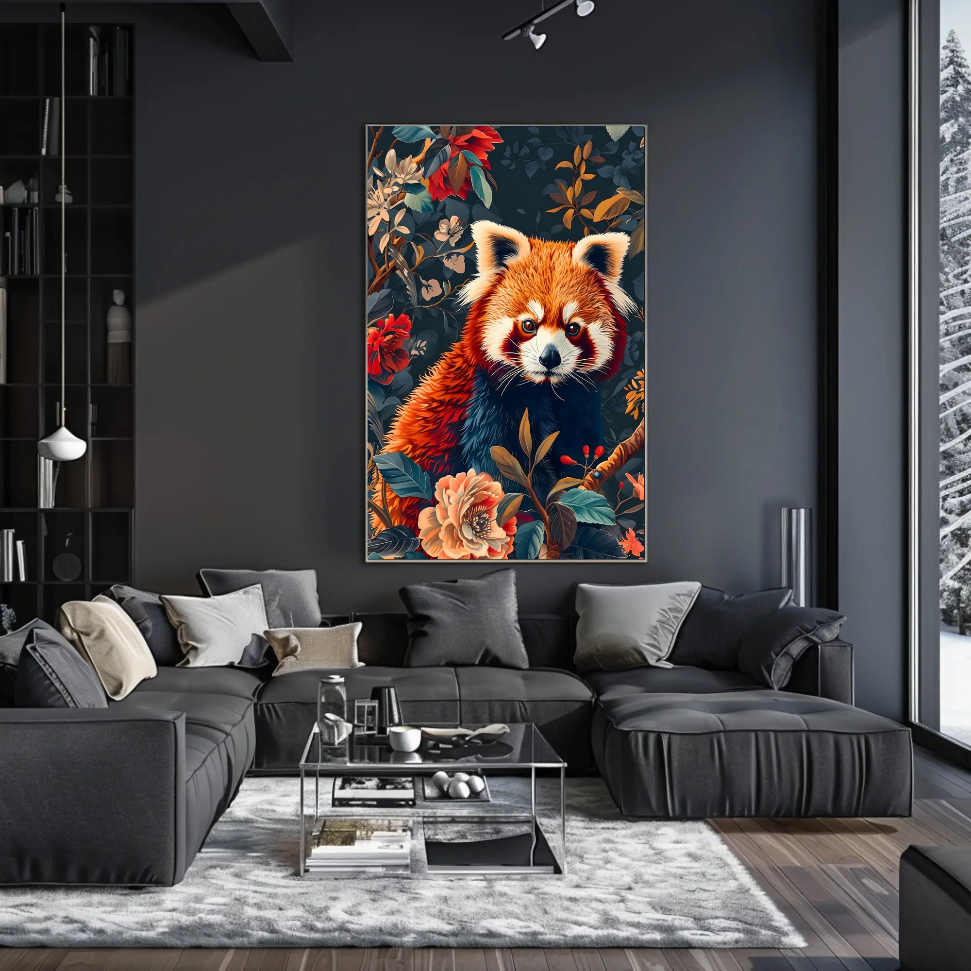 Red Panda Nature Whimsy: Stunning Vibrant Animal Poster