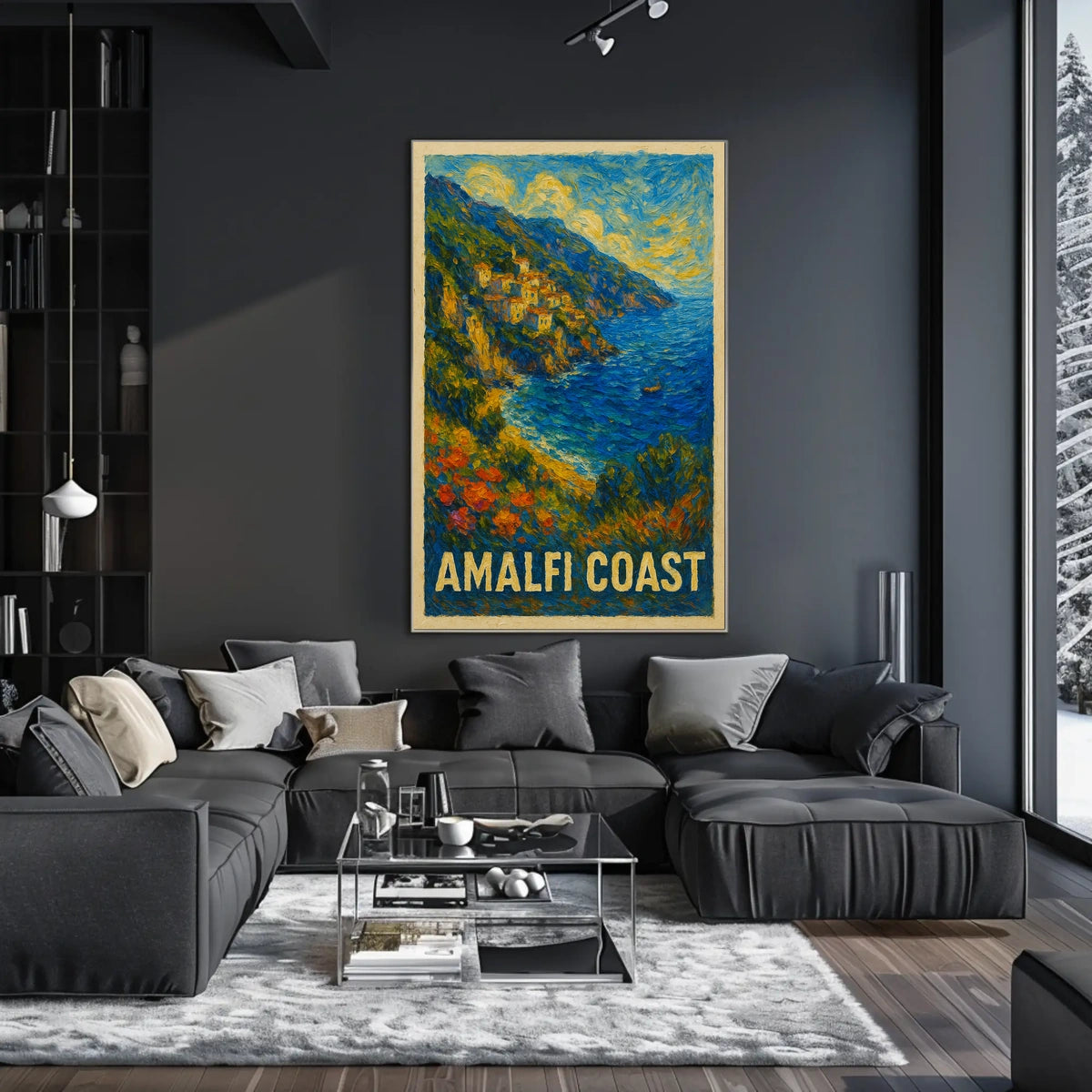 Amalfi Coast Poster Wall Art Coastal Decor Travel Gift Idea