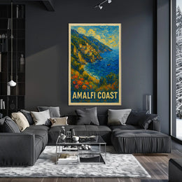 Amalfi Coast Poster Wall Art Coastal Decor Travel Gift Idea