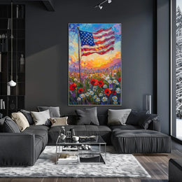 windswept American flag Poster