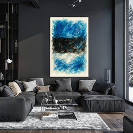 Abstract Blue And Black Composition Poster