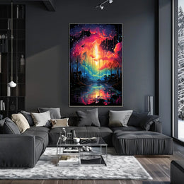Dreamscape Multicolored Landscape Artistic Poster