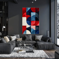 Geometric Shapes In Patriotic Abstract Art Modern Poster