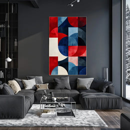 Geometric Shapes In Patriotic Abstract Art Modern Poster