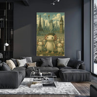 Whimsical Worlds Unite Fantasy Poster Abstract Wall Art