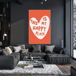Heart-Shaped Happy Place Motivational or Quote Poster PosterGoat
