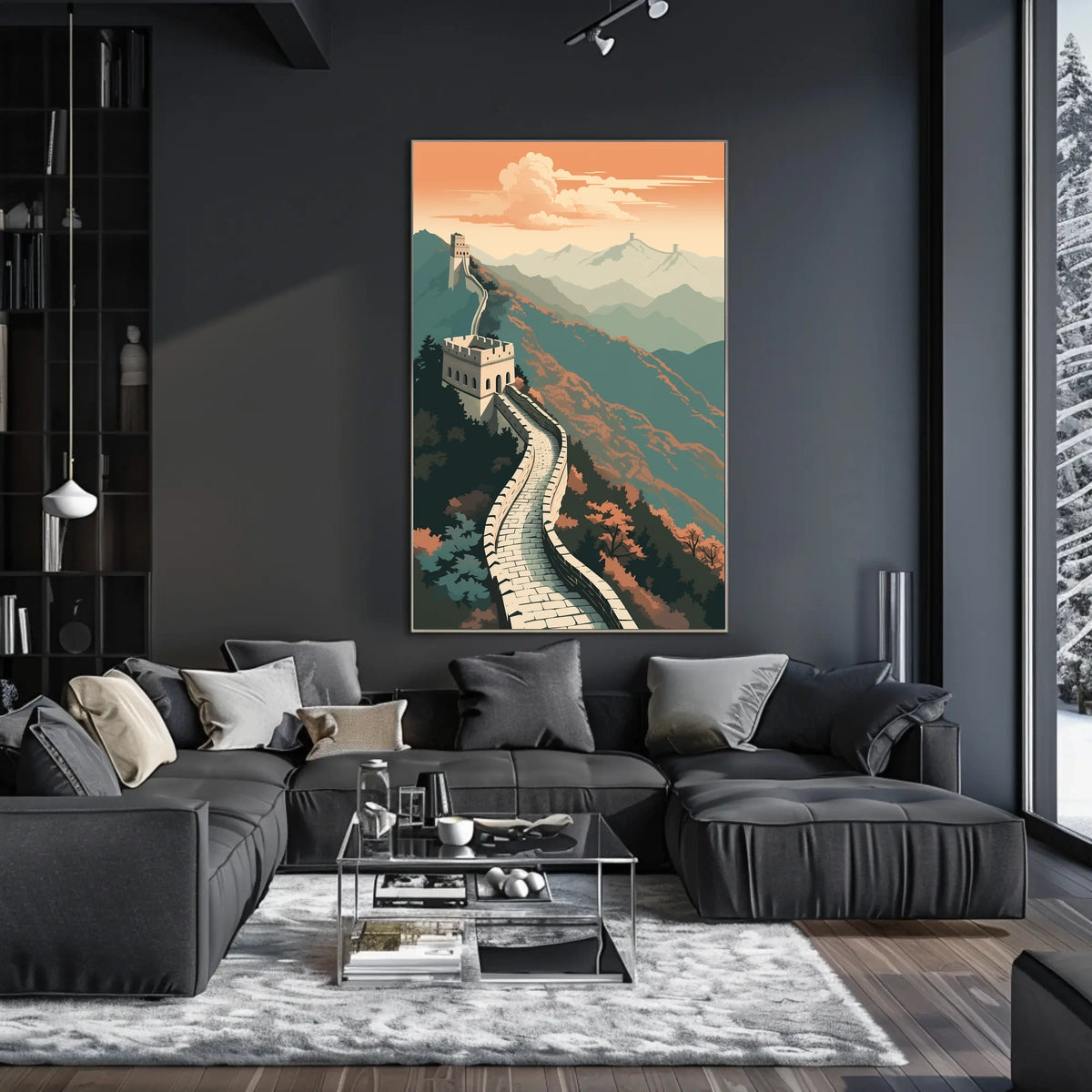 Great Wall of China Sunset Cultural or Heritage Poster