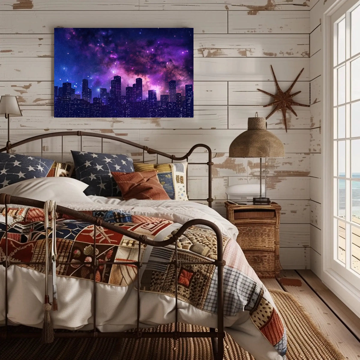 Cityscape Under the Stars Poster