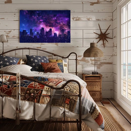 Cityscape Under the Stars Poster