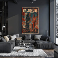 Baltimore Skyline Cityscape Art Collectors Poster