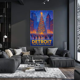 Detroit Light In The City Of Steel Poster