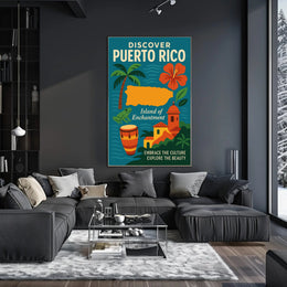Puerto Rico Travel Adventure: Tropical & Cultural Heritage Travel Poster