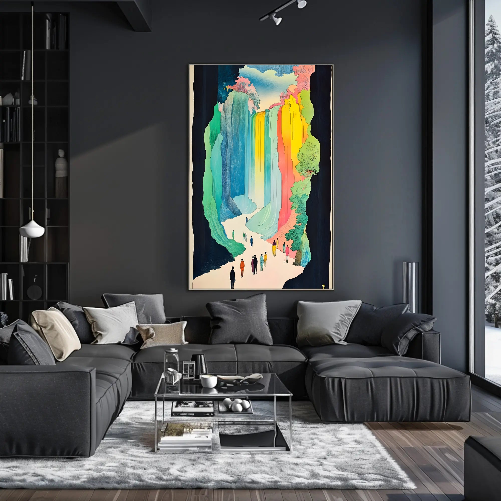 Vibrant Canyon Walk Scenic Wall Art Print Home Decor