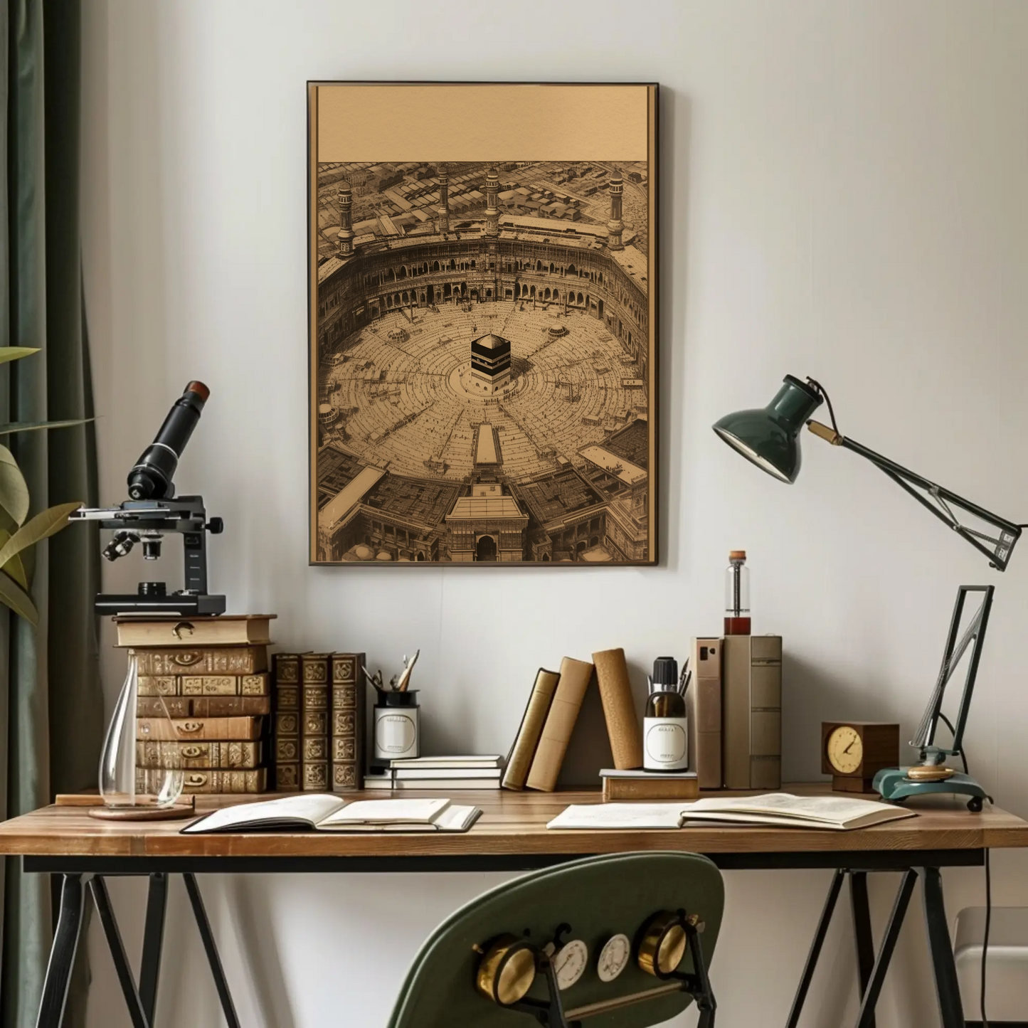 Aerial Kaaba At Mecca Vintage Travel Poster