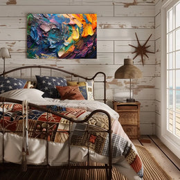Vibrant Abstract Art Poster with Dynamic Brushstrokes