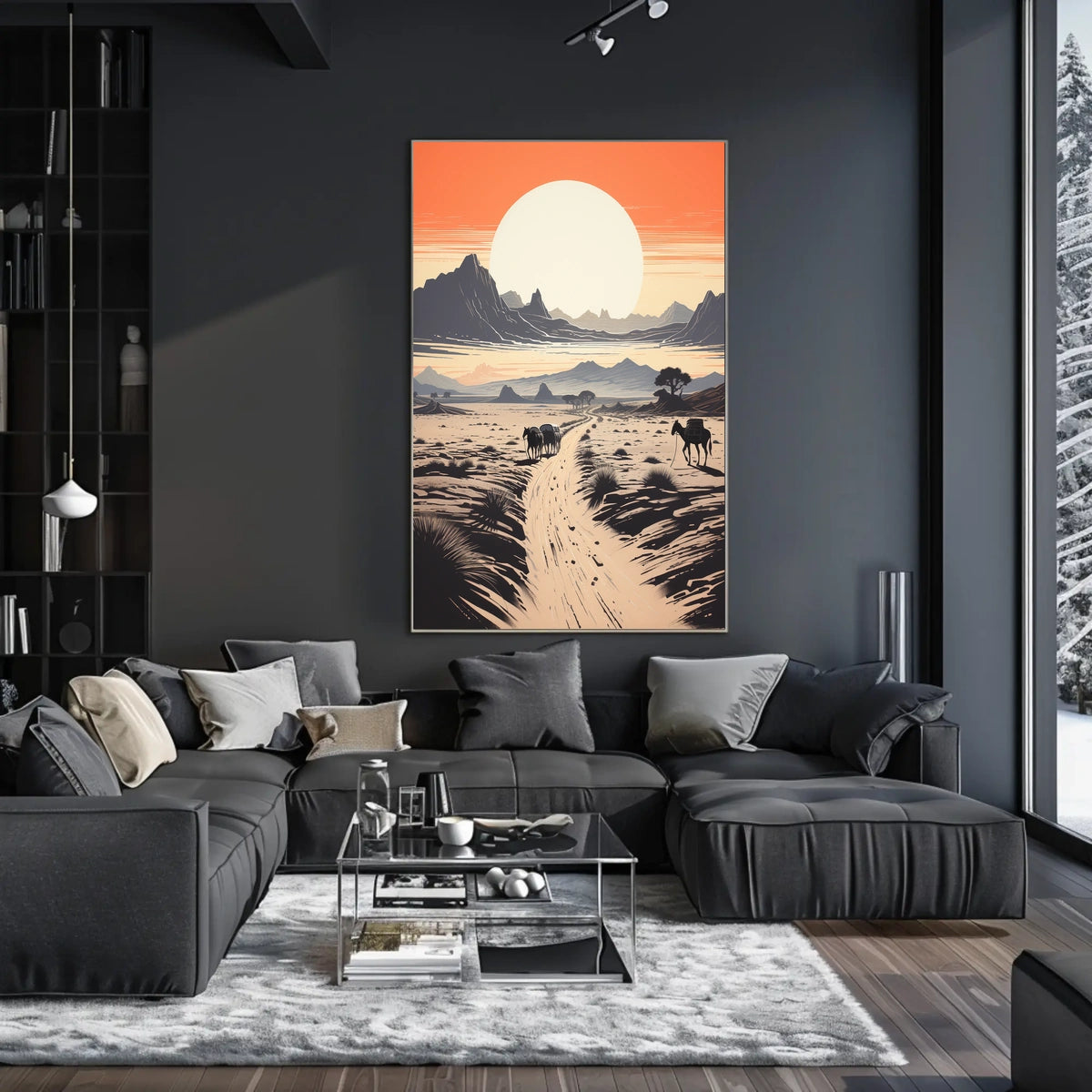Desert Adventure Sunset: Modern Travel Exploration Poster