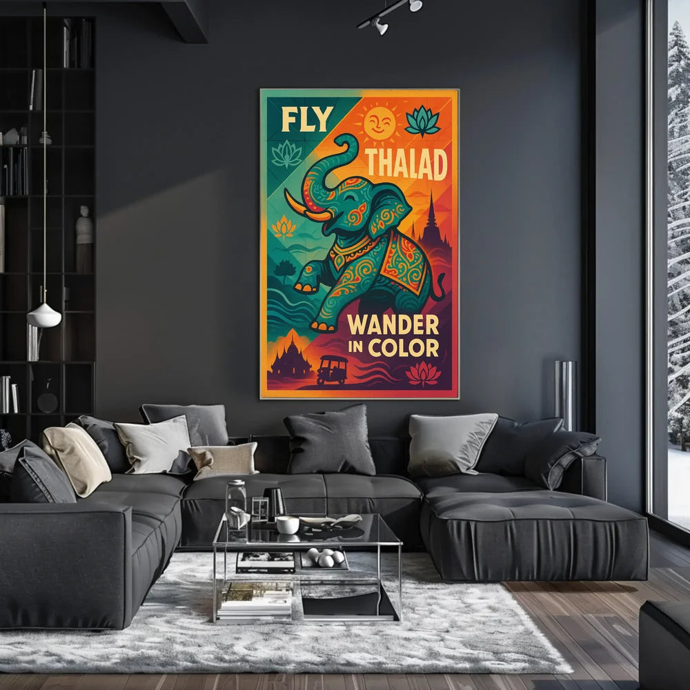 Thailand Adventure Vintage Travel Poster PosterGoat