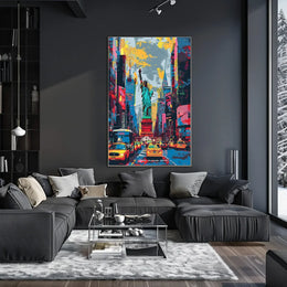 Surreal New York City Skyline Poster Abstract Wall Art