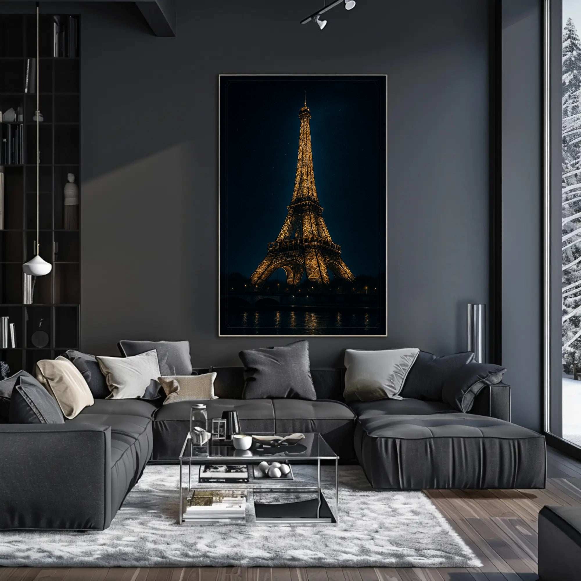 Eiffel Tower Nightscape: Captivating Urban or Cityscape Poster