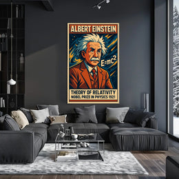 Einstein Theory Relativity Science Illustration Poster