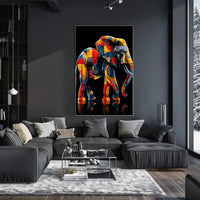 Vibrant Elephant Mosaic Poster