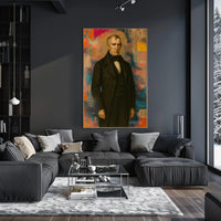 Distinguished Classical Portrait with Modern Abstract Artistic Poster
