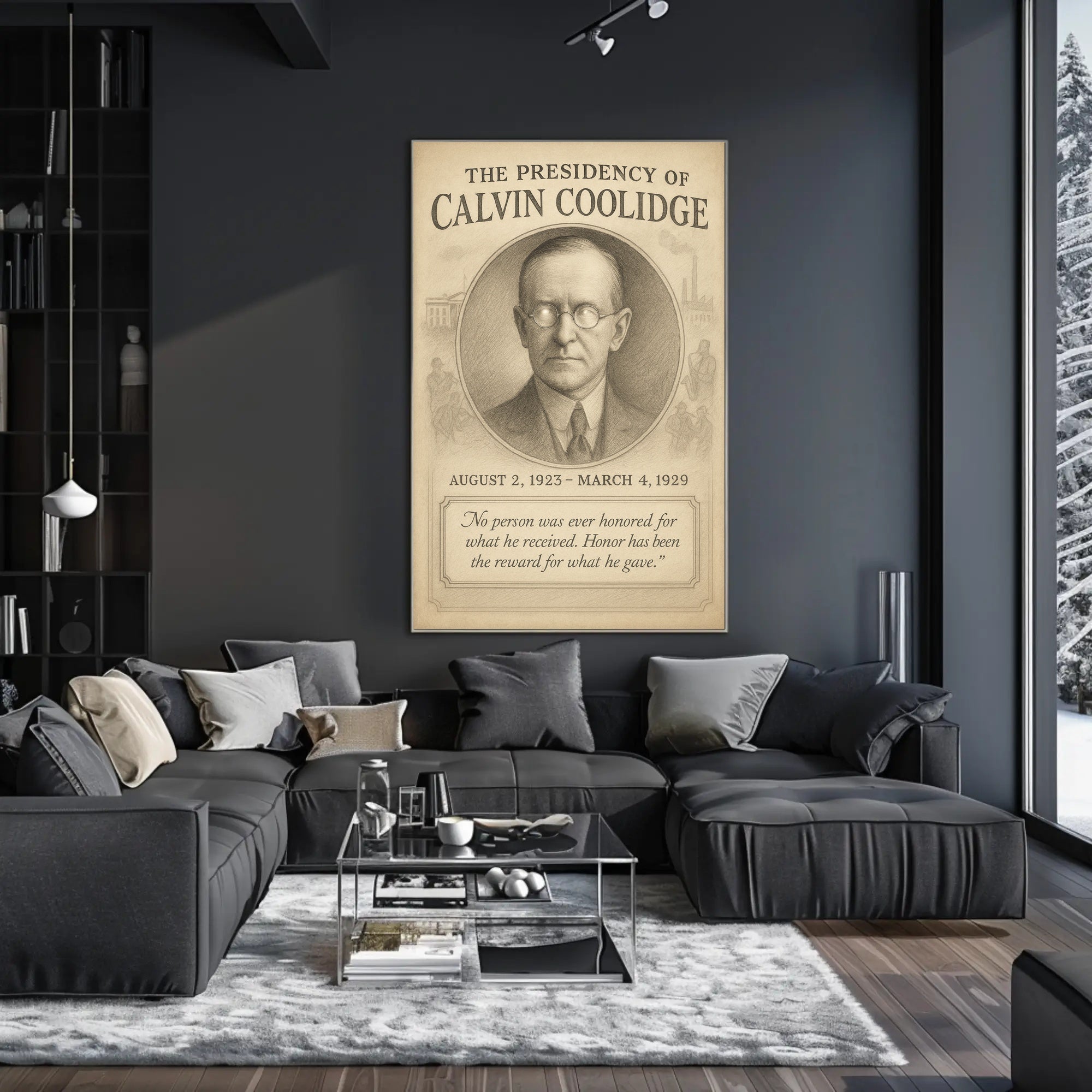 Calvin Coolidge Presidency Overview Art Print Wall Decor PosterGoat