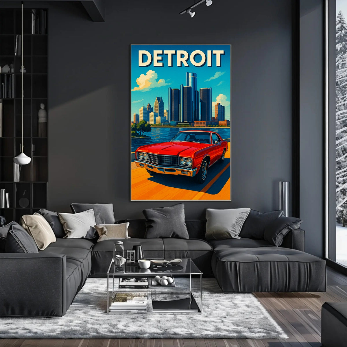 Detroit Cityscape Poster