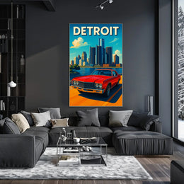 Detroit Cityscape Poster