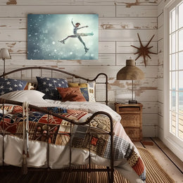 Graceful Figure Skater in Winter Fantasy Poster
