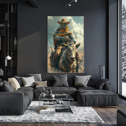 Sci-Fi Western Adventure Poster: Futuristic Cowboy Art PosterGoat
