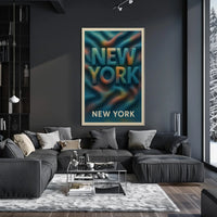 New York Vibes Poster City Skyline Print 18x24 Wall Art