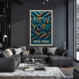 New York Vibes Poster City Skyline Print 18x24 Wall Art