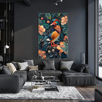 Vibrant Mandarin Duck William Morris Art Poster