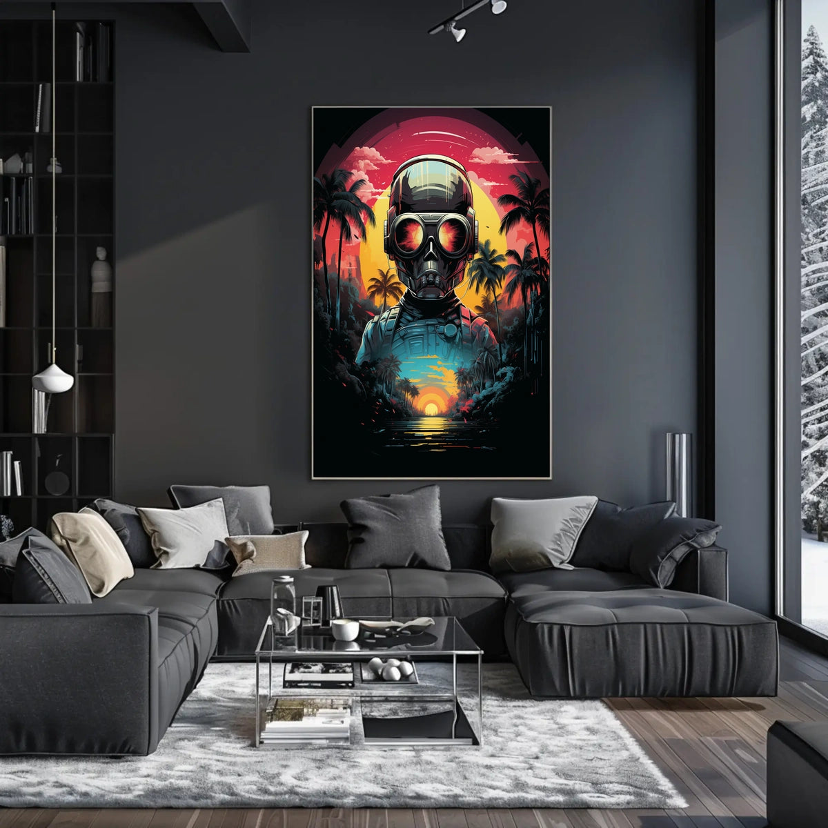 Futuristic Explorer At Sunset Poster