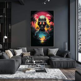 Futuristic Explorer At Sunset Poster