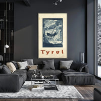 Tyrol Alpine Winter Adventure Monochrome Travel Poster PosterGoat