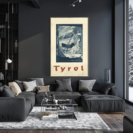 Tyrol Alpine Winter Adventure Monochrome Travel Poster PosterGoat