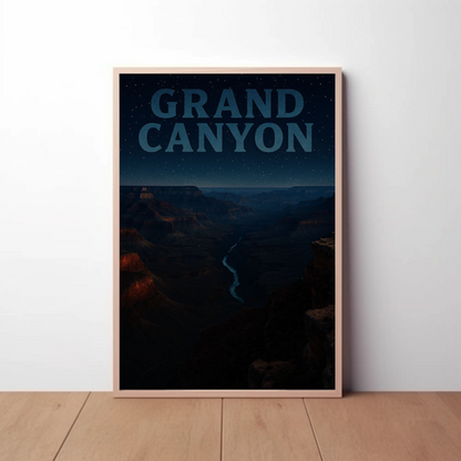 Grand Canyon Under Starry Sky Travel Poster