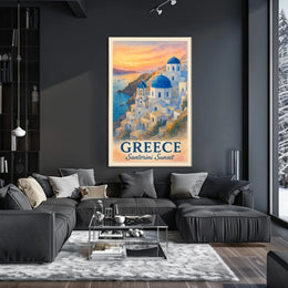 Santorini Sunset Poster