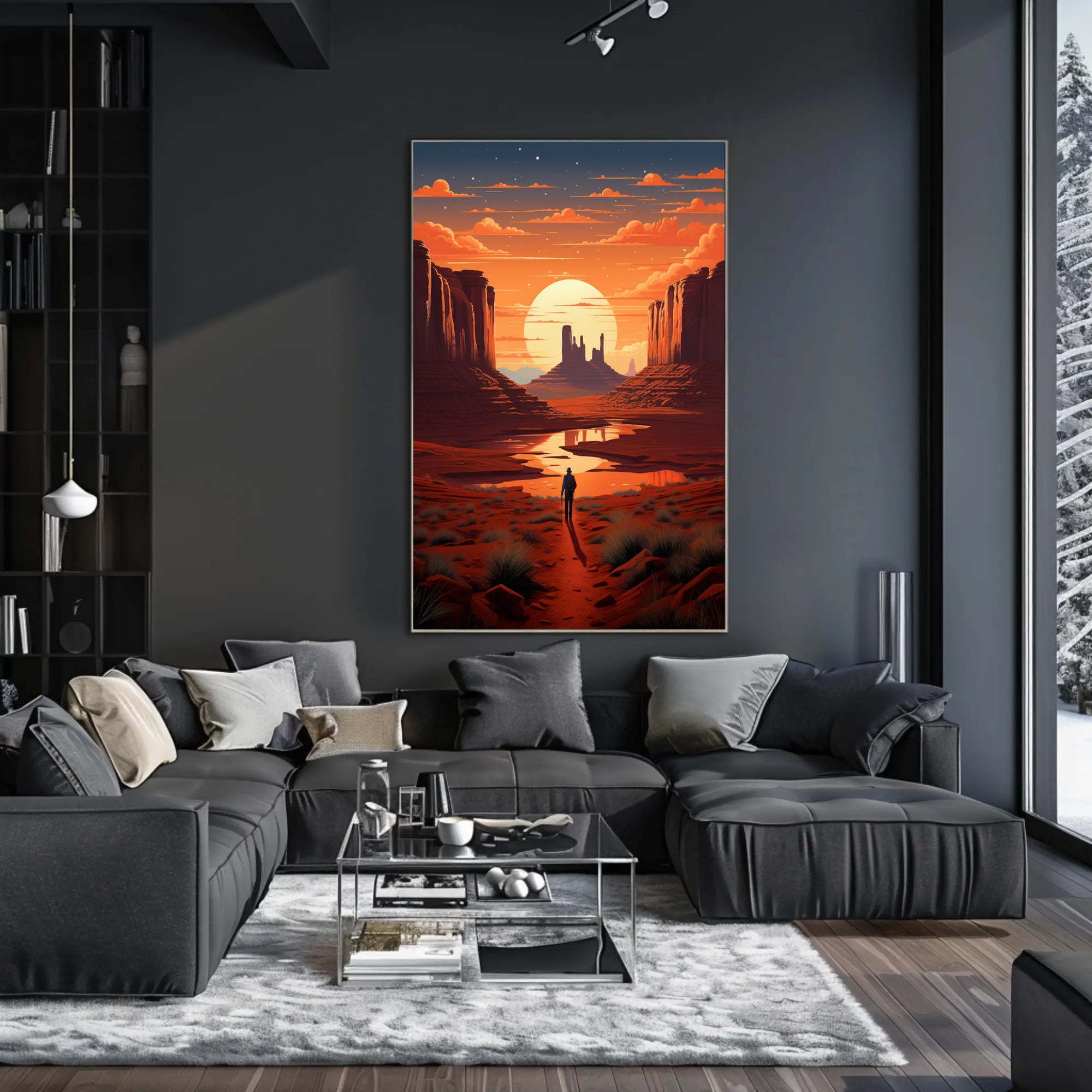 Desert Wanderer At Sunset Poster PosterGoat